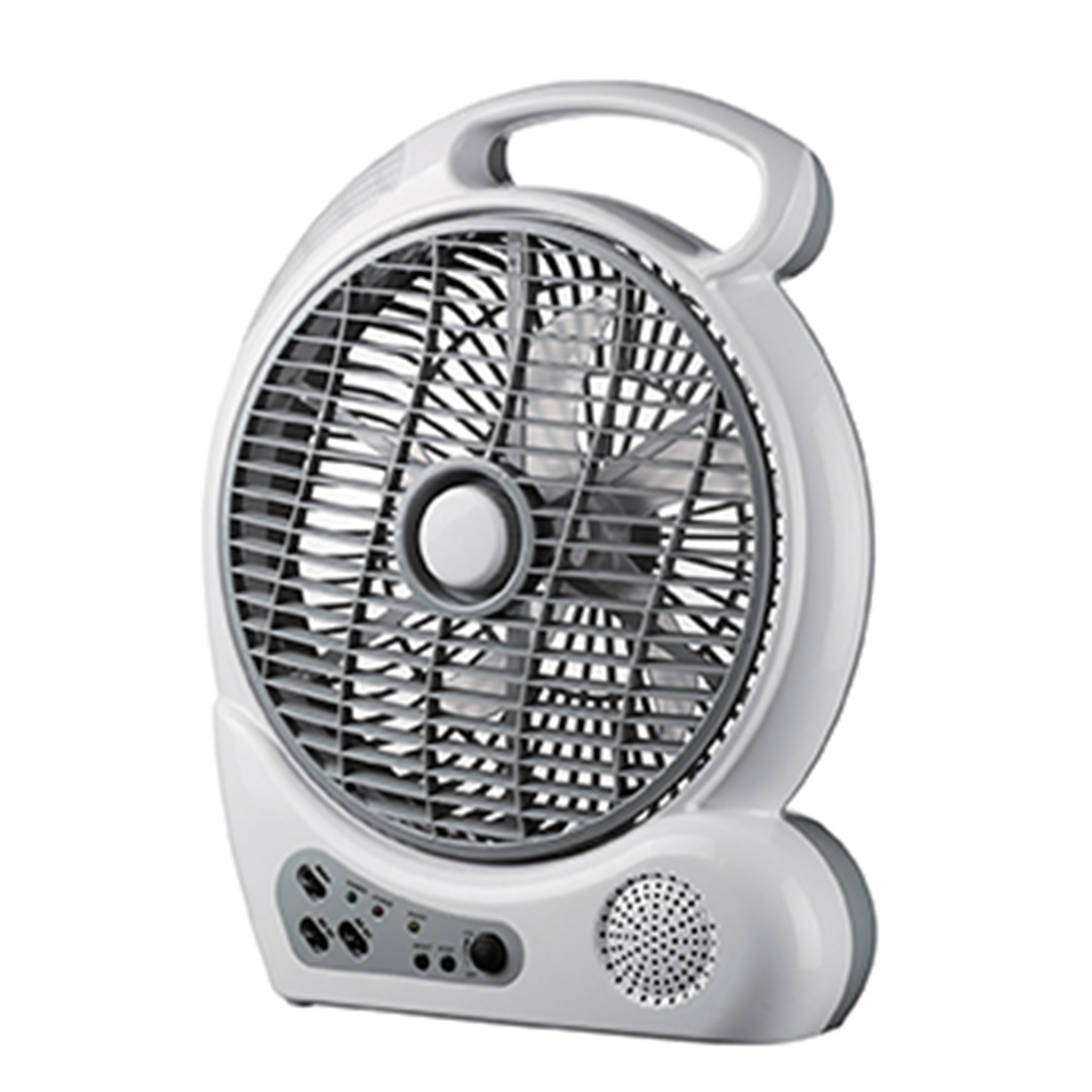 BLACKPOINT 10" POARTABLE FAN -- RECHARGEABLE -- POARTABLE -- WITH FM RADIO & LED LIGHT -- GREAT NECESSITY PRODUCT ( 4 )